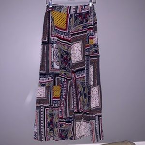 High-waisted Patterned Flowy Pants